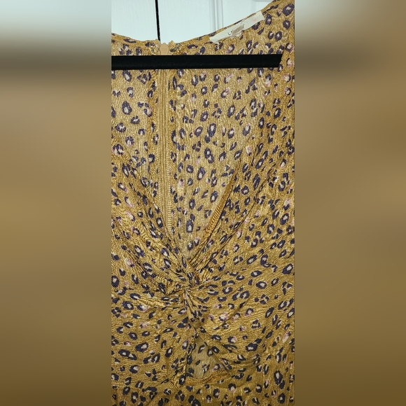 Le Lis leopard print purple with gold shimmer pin lines mini dress peep … - Picture 3 of 8